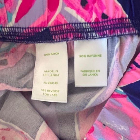 Lilly Pulitzer Wide Leg Zebra Floral Print Lounge Pants Blue Pink Womens Size XS - Picture 8 of 8